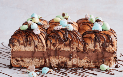 Hot Cross Bun Chocolate Custard Slice